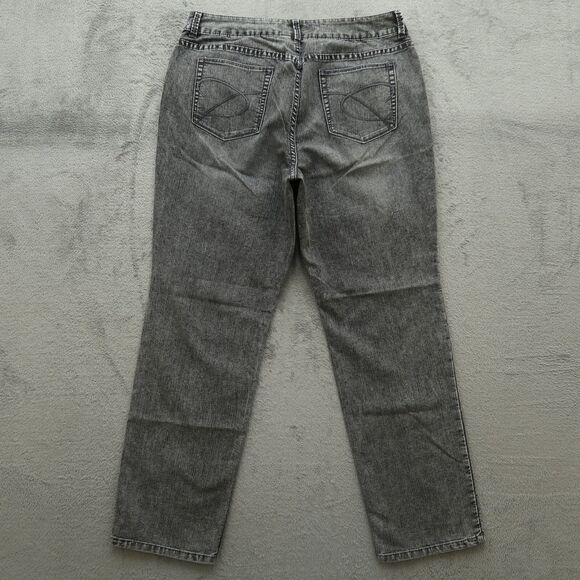 Chico's Platinum Jeans Womens US-12S Gray Mid-Rise Straight Slim Leg 29" Inseam - Picture 9 of 13